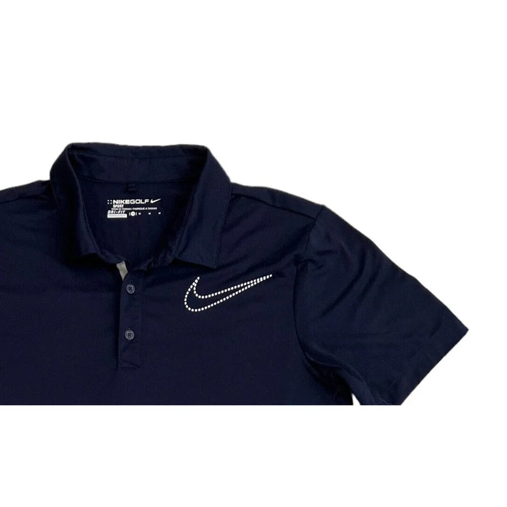Nike‎ Shirt Men Size Medium Sport Golf Swing Blue Polo 508334-441 Dri-Fit - Picture 3 of 4
